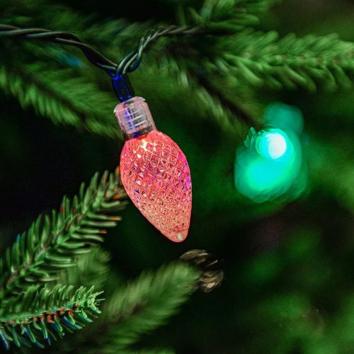 Design Dekor KDE 065 Kültéri 60 LED-es KRISTÁLYCSEPP fényfüzér, 12 m hosszú, zöld színű kábellel, színes (multi) világítással