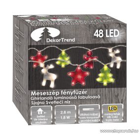   Design Dekor KDE 101 Beltéri LED-es MESESZÉP fényfüzér, 48 db meleg fehér fényű leddel, 1 m hosszú