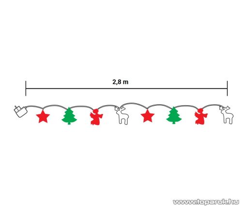 Design Dekor KDE 101 Beltéri LED-es MESESZÉP fényfüzér, 48 db meleg fehér fényű leddel, 1 m hosszú