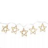 Dekortrend KDE 110 Beltéri elemes fém csillag motívumos dekorfüzér fényfüzér, 10 db MELEG FEHÉR LED-del, átlátszó kábel, 90 cm