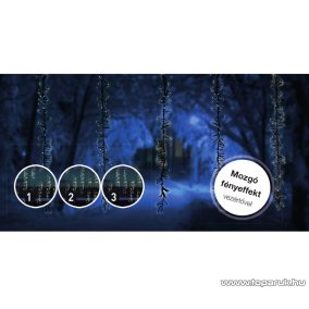   Design Dekor KDF 002 Kültéri LED-es METEOR FÉNYFÜGGÖNY mozgó fényeffekt funkció vezérlővel, 200 x 100 cm, 480 db meleg fehér LED-del