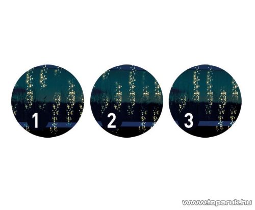 Design Dekor KDF 002 Kültéri LED-es METEOR FÉNYFÜGGÖNY mozgó fényeffekt funkció vezérlővel, 200 x 100 cm, 480 db meleg fehér LED-del