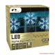 DekorTrend KDH 001 Kültéri LED-es HÓPIHE JÉGCSAPFÜZÉR, 270 cm hosszú, 9 db hideg fehéren világító hópihe