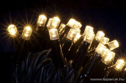 Design Dekor KDK 001 Kültéri toldható kontakt LED fényfüzér, 5 m hosszú, 50 db melegfehér LED-del