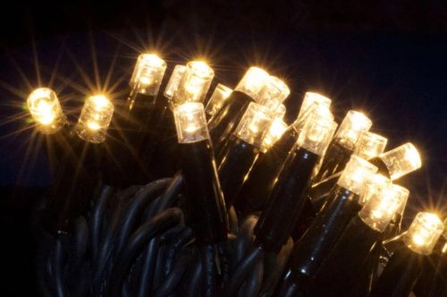 Design Dekor KDK 002 Kültéri toldható kontakt LED fényfüzér, 10 m hosszú, 100 db melegfehér LED-es