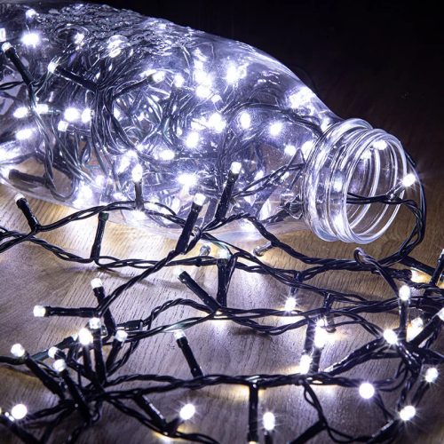 Design Dekor KDK 004 Kültéri toldható kontakt LED fényfüzér, 10 m hosszú, 100 db hidegfehér LED-del