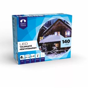  Design Dekor KDK 013 Kültéri toldható kontakt LED fényfüggöny, 200 x 100 cm, 140 db hidegfehér LED-del