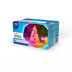   Dekortrend KDK 022 Kültéri színváltós toldható LED fényfüzér fekete kábellel, 100 db multi SZÍNES LED-del, 10 méter