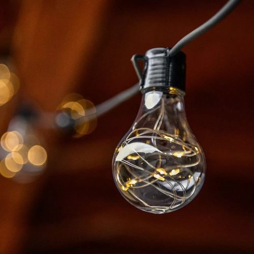 Dekortrend KDK 402 Kültéri toldható hálózati tejút fénysor fényfüzér fekete kábellel, 10 db égő MELEG FEHÉR LED-del,  5 méter