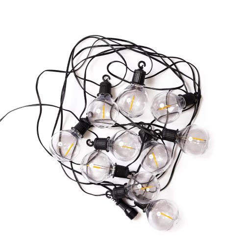 Dekortrend KDK 501 Kültéri toldható hálózati Aurora Apple fényfüzér fekete kábellel, 10 db égő MELEG FEHÉR LED-del,  5 méter