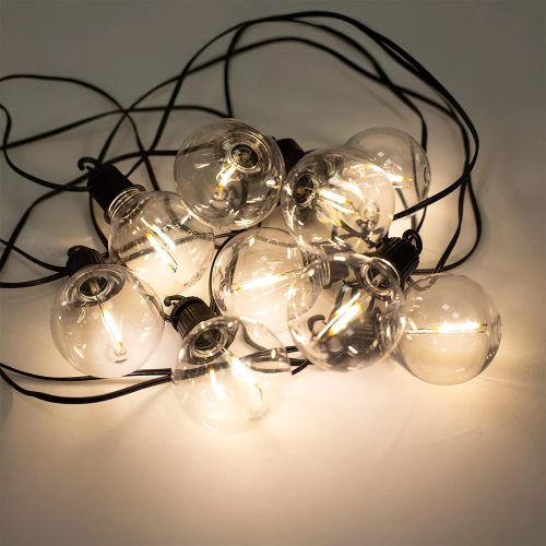Dekortrend KDK 501 Kültéri toldható hálózati Aurora Apple fényfüzér fekete kábellel, 10 db égő MELEG FEHÉR LED-del,  5 méter