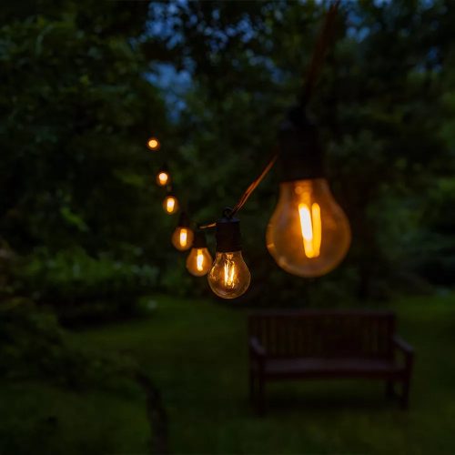 Dekortrend KDK 502 Kültéri toldható Aurora Pear fényfüzér, 10 égő, MELEG FEHÉR LED-del, fekete kábel, 5 méter