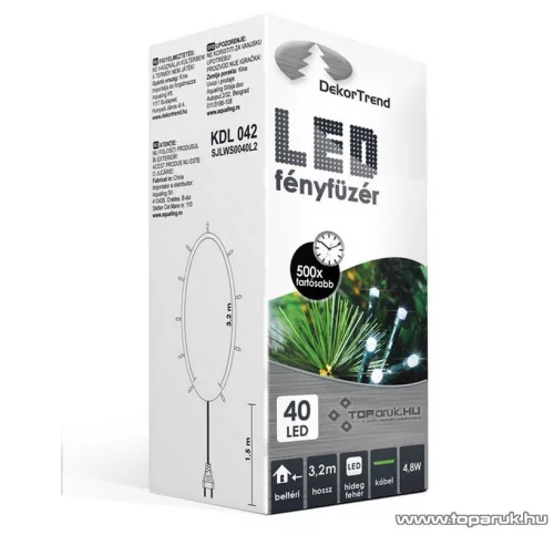 Design Dekor KDL 042 Beltéri LED-es fényfüzér, 40 db hidegfehér LED-del