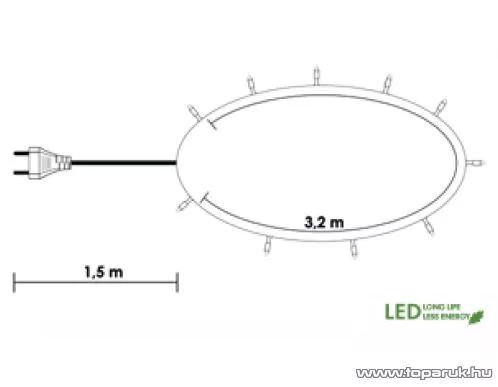Design Dekor KDL 044 Beltéri LED-es fényfüzér, 40 db piros LED-del