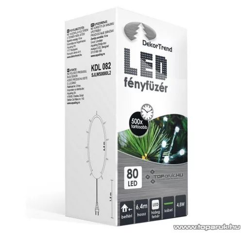 Design Dekor KDL 082 Beltéri LED-es fényfüzér, 80 db hidegfehér LED-del
