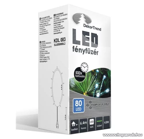 Design Dekor KDL 083 Beltéri LED-es fényfüzér, 80 db kék LED-del