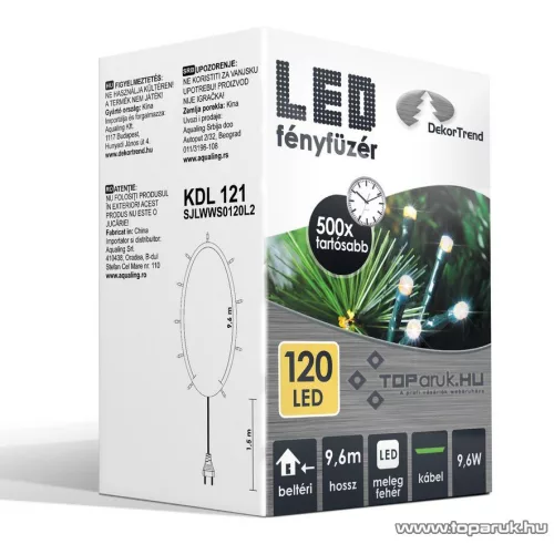 Design Dekor KDL 121 Beltéri LED-es fényfüzér, 120 db melegfehér LED-del