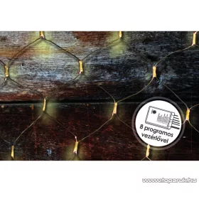   Design Dekor KDL 146 Kültéri LED-es fényháló, 200 x 100 cm, átlátszó kábellel, 96 db meleg fehér LED-del