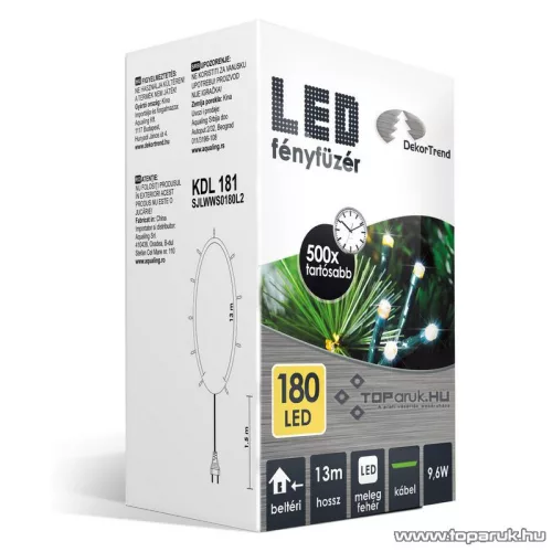 Design Dekor KDL 181 Beltéri LED-es fényfüzér, 180 db melegfehér LED-del