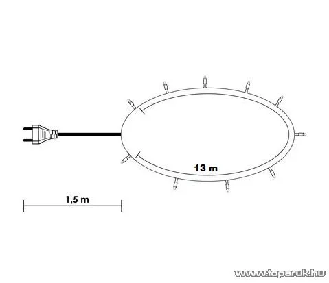 Design Dekor KDL 181 Beltéri LED-es fényfüzér, 180 db melegfehér LED-del
