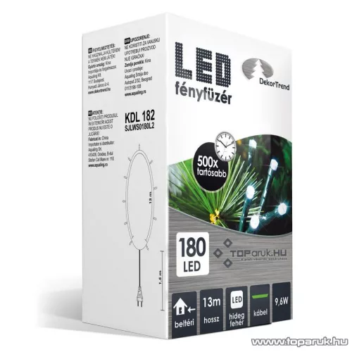 Design Dekor KDL 182 Beltéri LED-es fényfüzér, 180 db hidegfehér LED-del