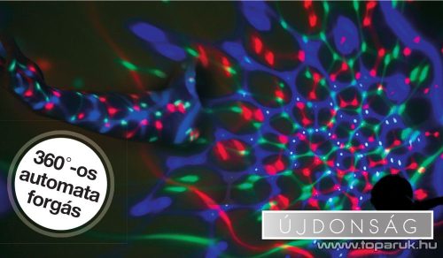 DekorTrend KDP 251 Beltéri 3 színű FORGÓ PARTY ÉGŐ, diszkógömb, E27 foglalattal, 3W