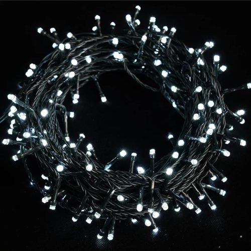 DekorTrend KDT 102 WH Basic Kültéri LED-es fényfüzér zöld színű kábellel, 1000 db HIDEG FEHÉR LED-del, 50 m hosszú