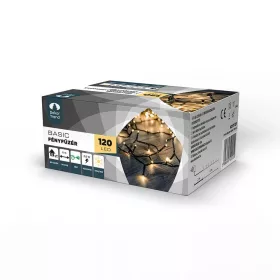   DekorTrend KDT 121 WW Basic Kültéri LED-es fényfüzér zöld színű kábellel, 120 db MELEG FEHÉR LED-del, 6 m hosszú