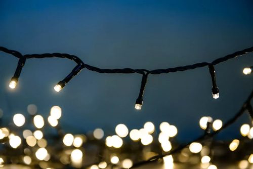 DekorTrend KDT 121 WW Basic Kültéri LED-es fényfüzér zöld színű kábellel, 120 db MELEG FEHÉR LED-del, 6 m hosszú