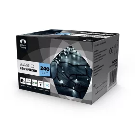   DekorTrend KDT 242 WH Basic Kültéri LED-es fényfüzér zöld színű kábellel, 240 db HIDEG FEHÉR LED-del, 12 m hosszú