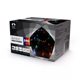   DekorTrend KDT 245 MULTI Basic Kültéri LED-es fényfüzér zöld színű kábellel, 240 db SZÍNES LED-del, 12 m hosszú