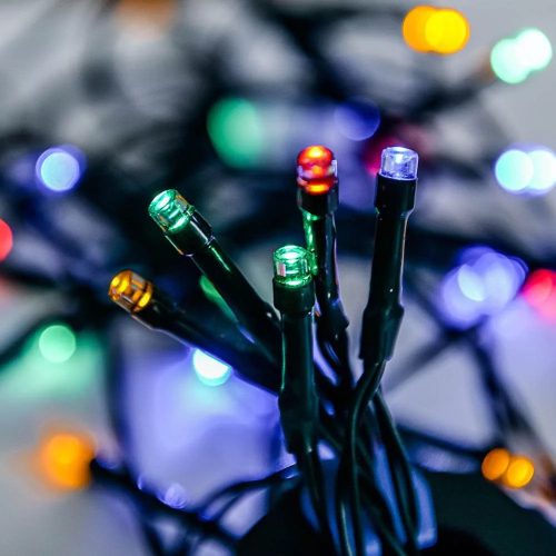 DekorTrend KDT 365 MULTI Basic Kültéri LED-es fényfüzér zöld színű kábellel, 360 db SZÍNES LED-del, 18 m hosszú