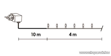 Design Dekor KDV 085 Kültéri vezérlős LED-es fényfüzér, 8 program, 4 m, fekete kábellel, 80 db színes (többszínű) LED-del