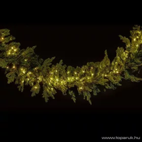   Girland Light Kültéri dús zöld mű fenyő girland meleg fehér fényű LED világítással, 180 cm (KGR 007)