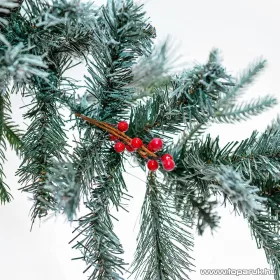   Winter Garland Kültéri dús mű fenyő girland magyal és hópermet dekorral, 270 cm (KGR 009)