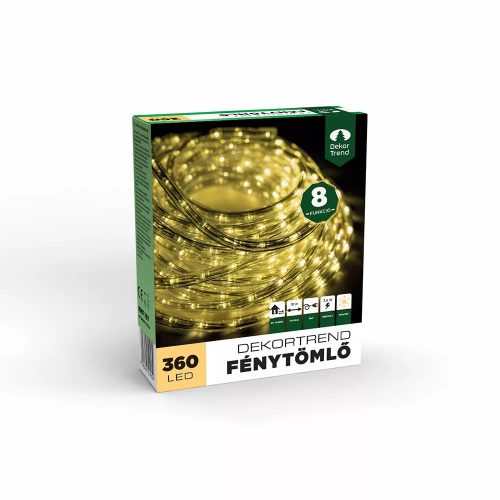 Dekortrend KMF 107 WW Kültéri fénykábel 360 db MELEG FEHÉR LED-del, 8 funkció, 10 m hosszú
