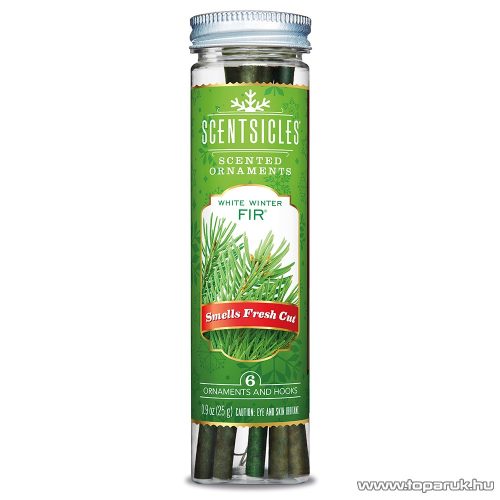 ScentSicles KSC 001 White Winter Fir műfenyőre akasztható illatrúd (illatpálca), zöldfenyő illattal, 6 db pálca / doboz