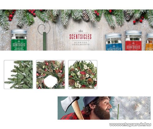 ScentSicles KSC 003 Snow Berry Wreath műfenyőre akasztható illatrúd (illatpálca), fagyöngy illattal, 6 db pálca / doboz