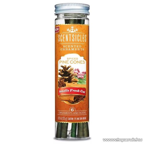 ScentSicles KSC 013 műfenyőre akasztható illatrúd (illatpálca), fűszeres toboz illattal, 6 db pálca / doboz