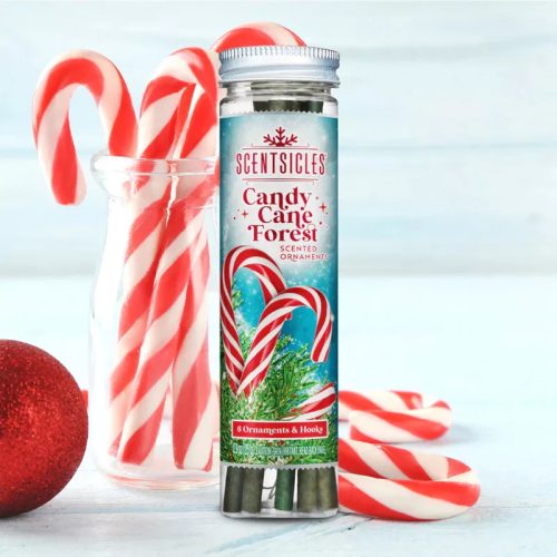ScentSicles KSC 017 CANDY CANE FOREST műfenyőre akasztható illatrúd (illatpálca), cukorpálca illattal, 6 db pálca / doboz