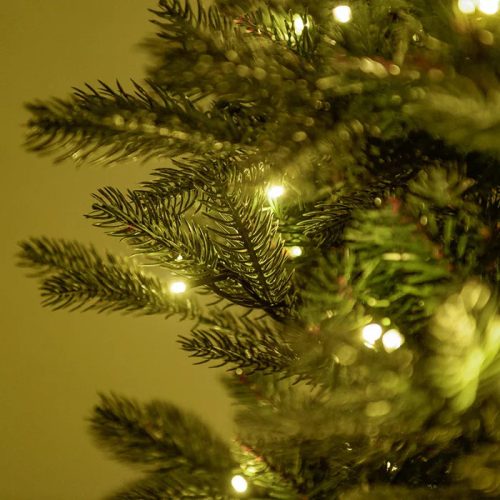 LIGHT PRINCESS 150 LED-es, meleg fehéren világító kevert tűlevelű 2D + 3D műfenyő, zöld, 150 cm (KFB 625)