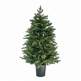   LUCFENYŐ Premium 2D + 3D extradús kevert levelű műfenyő kaspó talppal, 120 cm (KFB 192)