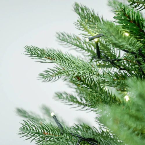 NIGHTLIGHT 210 LED-es, meleg fehéren világító kevert tűlevelű 2D + 3D műfenyő, zöld 150 cm (KFB 615)