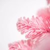 PINK PINE KFA 648 Mini rózsaszín asztali műfenyő fehér kaspóban, lapos 2D tűlevelekkel + műhóval, 60 cm