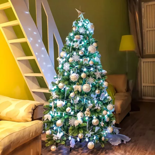 POLYSTAR extradús valósághű Full 3D tűleveles műfenyő, zöld, 210 cm (KFA 301)