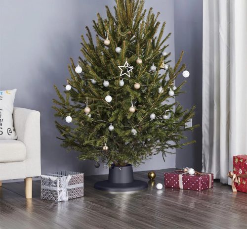 RINGO KTA 043 Minimalista, letisztult karácsonyfa talp, fenyőtalp vágott fenyőhöz, szürke, 2,1 méteres fenyőfáig