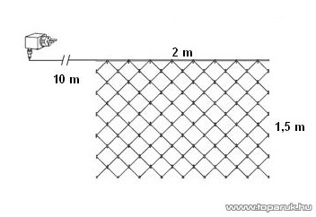 SERIE MICRO KST 515 Kültéri Micro izzós fényháló, 200 x 150 cm, melegfehér