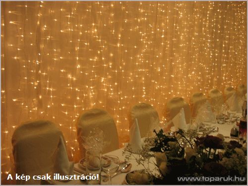 SYSTEM LED KSW 658 Kültéri toldható LED-es fényfüggöny EXTRA fehér színű vezetékkel, 100 x 200 cm, hidegfehér