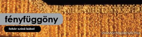 SYSTEM LED KSW 658 Kültéri toldható LED-es fényfüggöny EXTRA fehér színű vezetékkel, 100 x 200 cm, hidegfehér