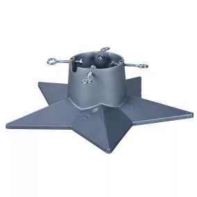   STARLING KTA 051 Csillag alakú, stabil karácsonyfa talp, fenyőtalp vágott fenyőhöz, ezüst, 2,3 méteres fenyőfáig